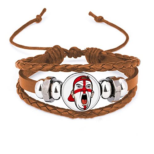 Bracelet en cuir Angleterre accessoire de mode unisexe motif drapeau britannique