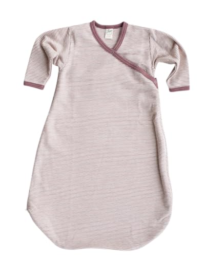 Lilano, Changing Bag Striped 70% Wool (Controlled Organic Cultivation), 30% Silk, 210 g/m², Mauve/natural, 74-80