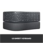 Logitech ERGO K860 Wireless Ergonomic Keyboard - Split Keyboard, Wrist Rest, Natural Typing, Stain-Resistant Fabric, Bluetooth and USB Connectivity, Compatible with Windows/Mac, Black - Image 2