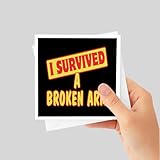 3dRose Funny Broken Arm Recovery Greeting Card 5.5x5.5 - Humorous Get Well Soon Card for Friends - Bold Text on Black Background
