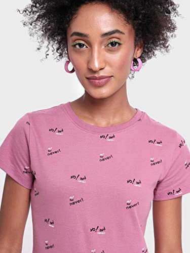 Image of Bewakoof Women's Solid 100% Cotton Plus Size T-Shirt - Slim Fit, Round Neck, Full Sleeves