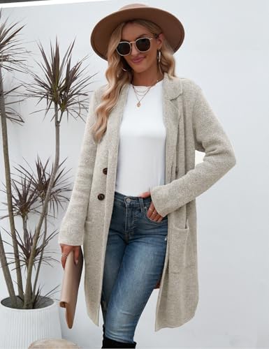 VIMPUNEC Fall Long Cardigan Sweaters for Women Trendy Open Front Coats Knit Winter Jackets Coatigan4