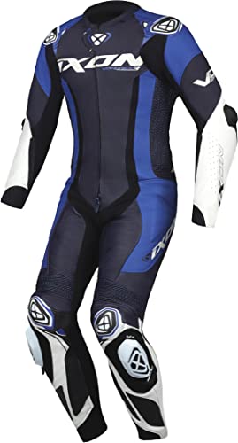 IXON Vortex 3 1-Teiler Motorrad Lederkombi, schwarz/blau/weiß, 2XL