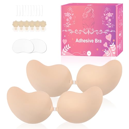 Image of Sticky Bra Push Up Lift Invisible Adhesive Bra Strapless Backless for Women