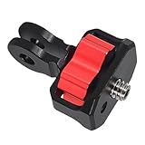 Acouto 360 Drehbarer -Stativ-Adapter, 1/4-Zoll-Schraube, M3-Gewindeloch, CNC-Aluminium-Verriegelungshalterung für Action-Kamera-Fotografie-Zubehör, Geeignet für DREI 45661 Rotierende Breite mit