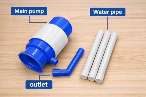 Image of Manual Drinking Water Pump Dispenser for 20 to 25 Litre Bottles | Hand Press Plastic Water Can Pump for Home Office Camping | Easy Fit Vacuum Action Water Dispenser -Multicolour