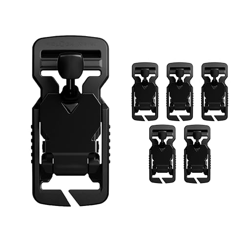 8TIMBER FIDLOCK V-BUCKLE 25 Split Bar Black Flap With Pull Tab [5-Pack] &mdash; Quick-Release Magnetic...