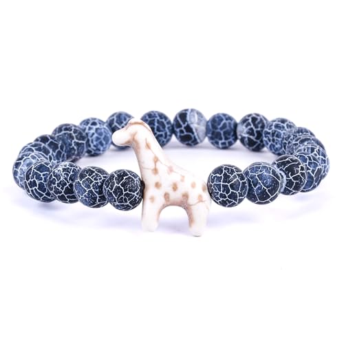 Fahlo Giraffe Tracking Bracelet Track a Real Giraffes Journey Supports Wildlife Conservation Elastic One Size Fits Most on Interactive Mobile App Map Unisex Conservation Gift (River Blue)