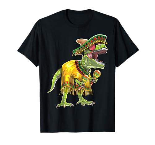 Cinco De Mayo Dinosaure Sombrero Maracas Chemise Cadeau T-Shirt