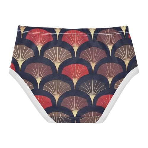 Soft Girls' Panties Organic Cotton Toddler Underwear for Kid Elegant Black and Red in Sizes 2T,3T, 4T, 5T, 6Y and 8Y2