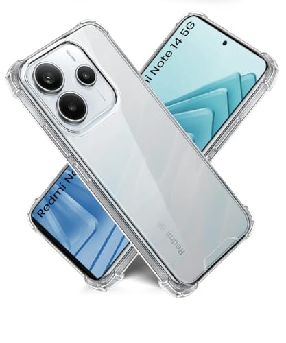 Image of WOW IMAGINE Ultra-Hybrid Crystal Clear Back Case for Redmi Note 14 SE 5G | Redmi Note 14 5G | Shockproof Design | Camera Protection Bump | Hard Mobile Back Cover with Cushioned Edges - Transparent
