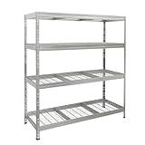 Master Regale Rivet Schwerlastregal mit Stahlgitter-Boden 180x150x60cm(HxBxT) 4 Böden 250 kg pro Boden verzinkt