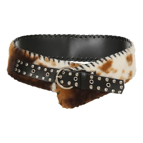 Belts for Women, Fashion Classical Leather Pu Spliced Faux Women’s Belts Pattern Exquisite Accessories