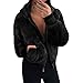Produktbild Amcoool Damen Mantel, Revers Plüschjacke Winter Warm Winterjacke Lose Langarm Kurz Outwear Coat mit Tasche Und Reißverschluss