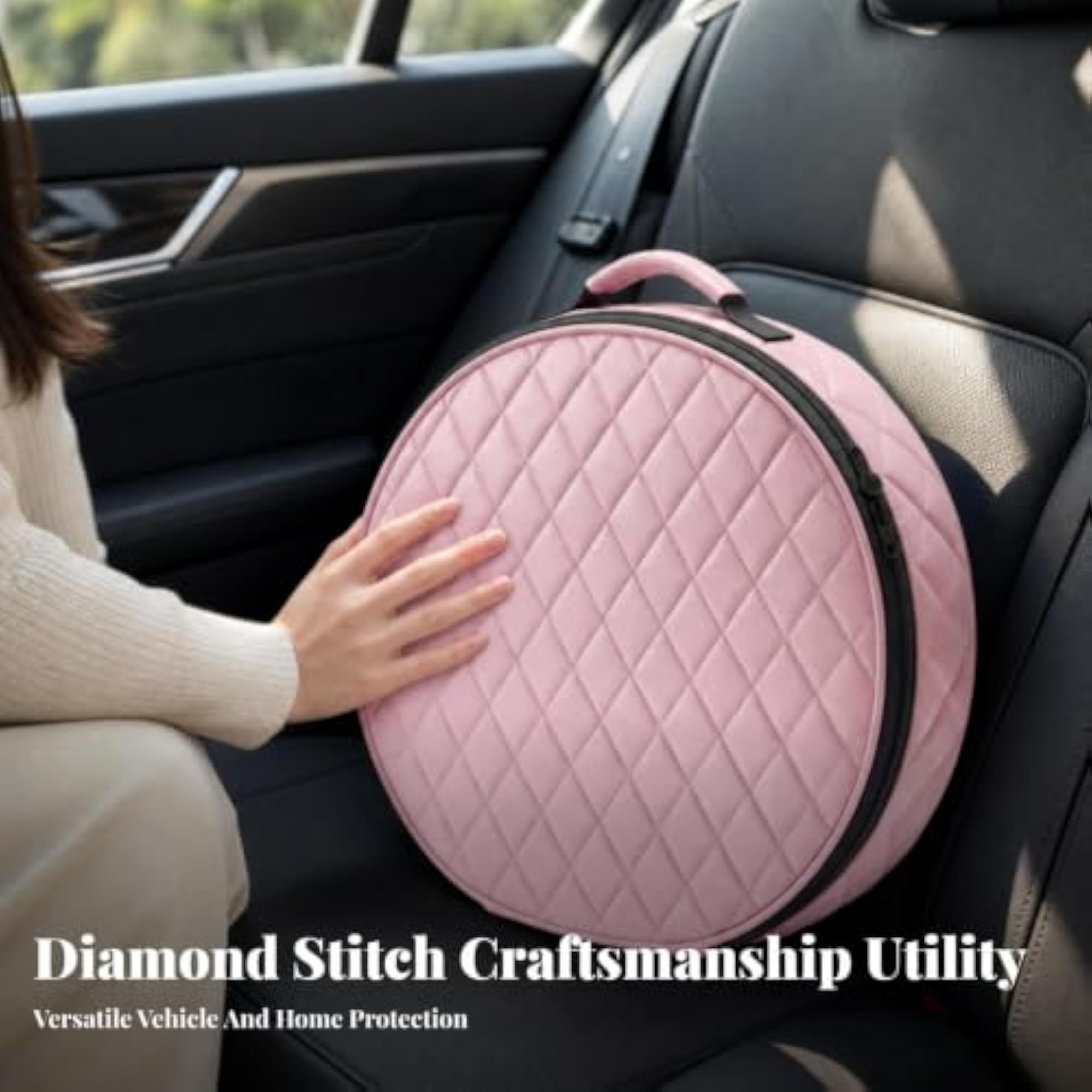Round EV Charging Cable Storage Bag with Zipper Closure