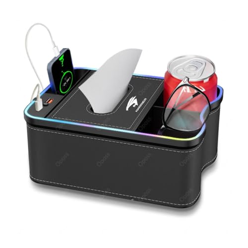 ハリアー 車のコンソール収納ボックス 車用ドリンクホルダー USB充電 LED雰囲気ライト 小物入れ収納 60系 80系 ZSU60 ASU60 AVU65 AVU60 MXUA80 MXUA85 リアコンソールボックス リアコンソールボックス 車内収納(