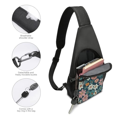 Sling Bag para Mujeres y Hombres Pequeña Mochila Cruzada Amarilla miniatura 3