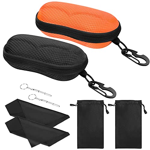 Image of MoKo Semi Hard Shell Sunglasses Case, Unisex Protective Eyeglass Case Glasses Case Holder with Metal Hanging Hook