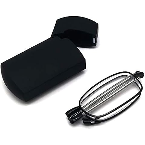 TourKing Folding Reading Glasses Portable Mini Reading Glasses,Portable Compact Folding Reading Glasses for Men and Women Black +1.5 Cover