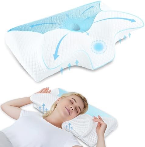 HOMCA Almohada Cervical de Espuma Viscoelastica, Almohada Ortoped...