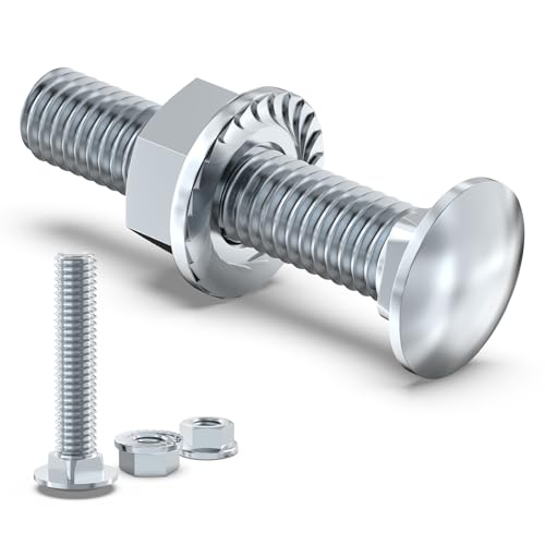 Dayalo 20 tornillos de cerradura, M8 x 60 mm, tornillos de cabeza redonda plana M8, tornillos de torbanda, rosca completa, con tuerca de brida hexagonal