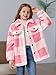 Ltvoo Girls Plaid Coat Long Sleeve Button Warm Fall Winter Jacket Fashion Pink Coats Outerwear for 8-12Y (9 Years)