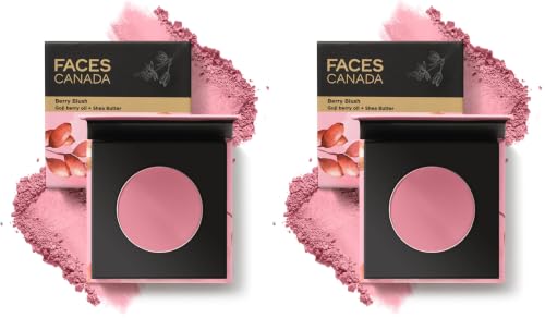 Image of FACES CANADA Berry Blush - Love Vibes Only 03, 4g | Lightweight Long Lasting Ultra-Matte HD Finish | Silky Smooth Texture | Melts Effortlessly & Buildable | Absorbs Oil | Shea Butter | Vitamin A & C