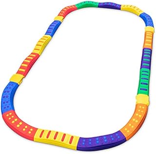 Sunny & Fun 20pc Balance Beam Gymnastics Obstacle Course for Kids | Interlocking Stepping Boards w/Rubber Grip & Non Slip Surface | Indoor & Outdoor Toy Improves Coordination & Strength | Max 220 Lbs.