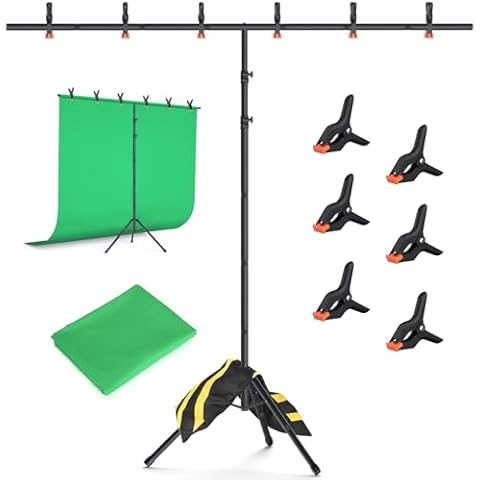 Forlogic Green Screen Backdrop Kit with Stand, 8x7.2ft Portable GreenScreen Background Stand, T-Backdrop Stand Kit for Streaming Video and Photography Shoots (8x7.2FT) Cover