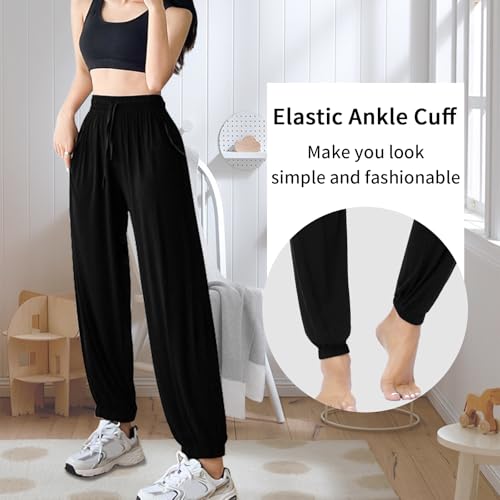 ASIMOON Womens Pants Lightweight Loose Casual Joggers Comfy Stretch Yoga Running Workout Lounge Pants with Pockets3