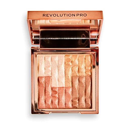 Revolution Pro- Goddess Glow Shimmer Brick Bronzer- Afterglow (Pink-Fair/Light skin tones) | Highly-Pigmented Powder | Easy-to-blend Formula, For a Silky and Luminous Effect |... - Image 5