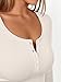 Trendy Queen Long Sleeve Shirts for Women Henley Ribbed Fall Tops Dressy Business Casual Teen Girl Winter Cute Basic Tees Beige M