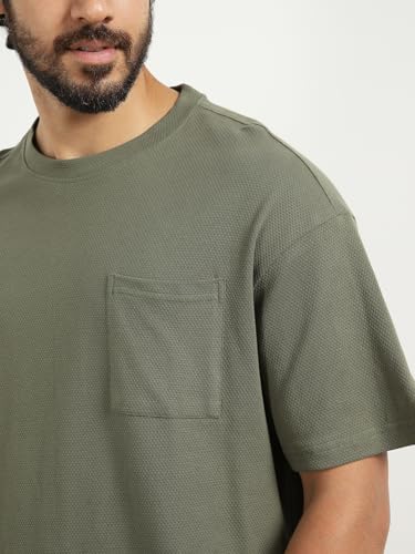 Image of NOBERO Men Cotton Blend Solid Co-ord Sets