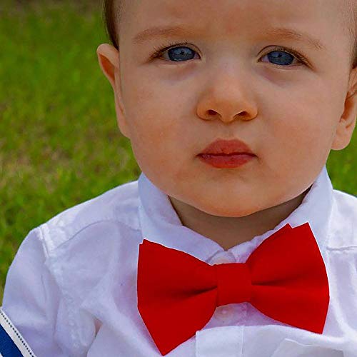 Image of WELROG Classic Pre-Tied Bow Tie for Children & Adults Solid Color Adjustable Bowtie