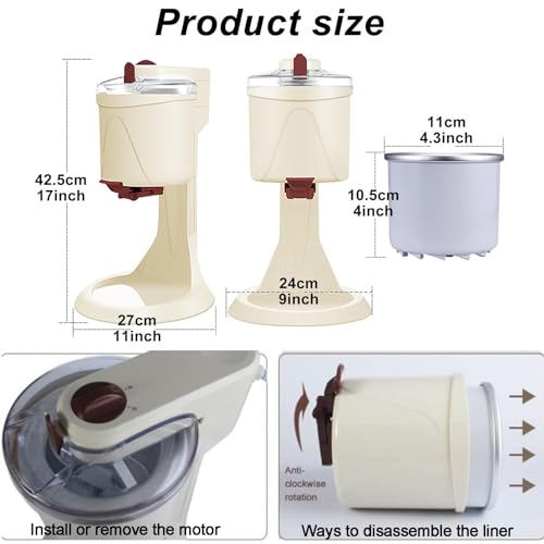 EEYZD Mini-Eismaschine, Gefrorene Früchte Softeismaschine, selbstgemachter Joghurt-Sorbet-Hersteller, automatische Maschine, tragbarer Eismixer für Bar, Café, Party – Bild 8