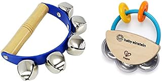 A-Star AP2203 3 Bell Jingle Shaking Sleigh Bell Handbell with Plastic Handle, Educational Percussion Instrument for Children, Blue