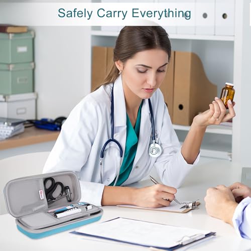 Image of Stethoscope Carrying Case, Hard Stethoscope Case Compatible for 3M Littmann Classic III, Cardiology IV Diagnostic, MDF Acoustica Stethoscopes and Other Nurse Accessories (Turquoise)