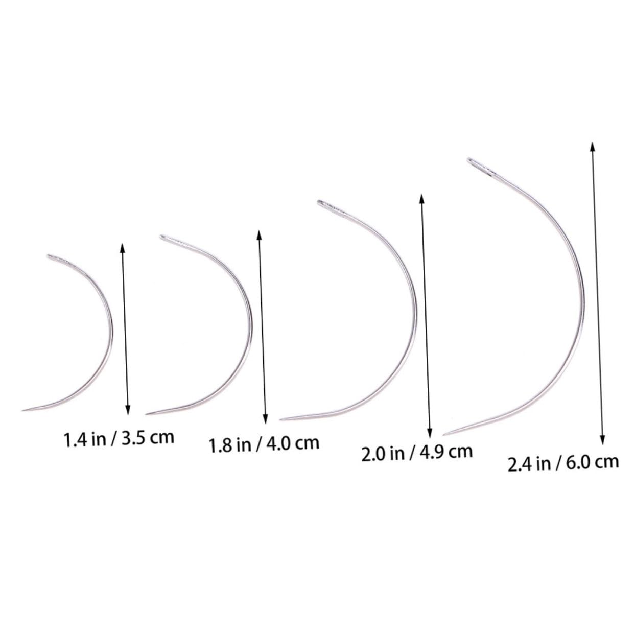 HAPINARY Stainless Steel Big Eye Looper Needles Set 4 Sizes for Leather Canvas Repair