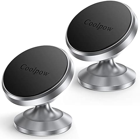 【2-Pack】 Magnetic Phone Holder for car, [Strong Magnet] Magnetic Phone Mount for Car [4 Metal Plate] iPhone Magnetic car Mount for Cell Phone [360° Rotation] Universal Dash car Phone Holder Mount Cover