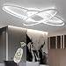 Produktbild Wohnzimmerlampe LED Modern Deckenlampe Dimmbar mit Fernbedienung, Chic Oval 3-ring Design Deco Decke Lampe Metall Acryl-schirm Kronleuchter für Küche Esszimmer Bad Büro Leuchter L95*W65cm (Weiß)