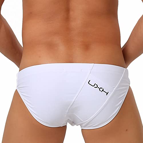 UXH Swimwear Men Sexy Swim Briefs Back Pocket Swimsuits Swim Briefs Bikini Board Surf Shorts Trunk