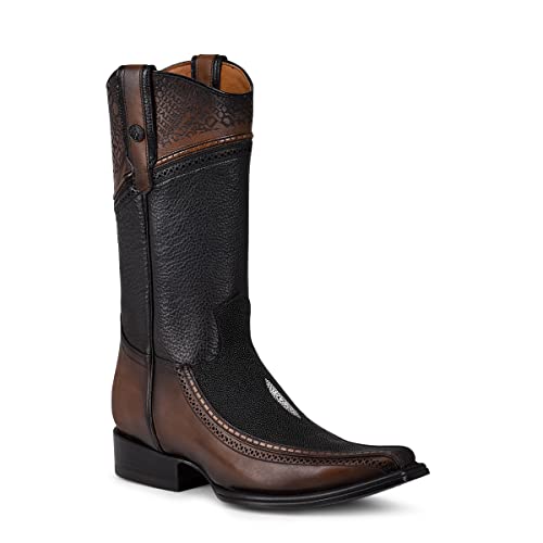 Cuadra Men's Cowboy boot in Genuine Stingray Leather Black2