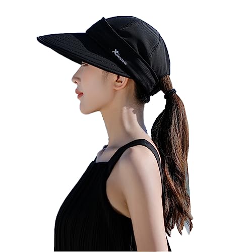 Gorra de béisbol para mujer, gorra de béisbol de verano, protección UV, ajustable, gorra de béisbol extraíble, visera ancha, gorra de visera ancha, gorra de playa, gorra de béisbol para golf, correr,