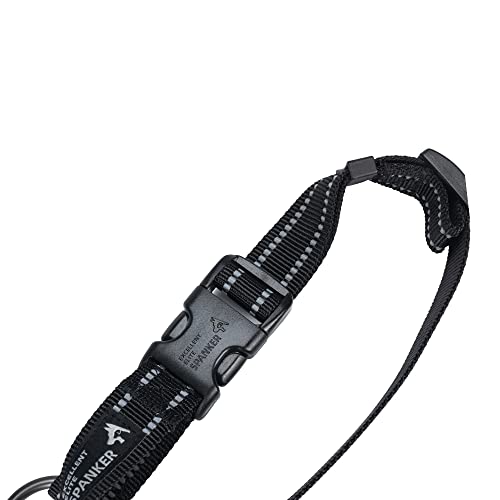 EXCELLENT ELITE SPANKER Reflective Dog Collar Classic Breathable Nylon Adjustable Pet Collar with Quick Release Buckle for Boy Girl Male Female Puppies Small Medium Large Dogs Training(BLK-L) - Image 4