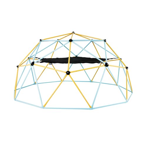 VEVOR Climbing Dome, 10FT Geometric Dome Climber with Hammock and Swing, Jungle Gym Supports 750LBS and Easy Assembly for Kids 3 to 10 Years Old, with Climbing Grip, Outdoor Backyard Play Equipment