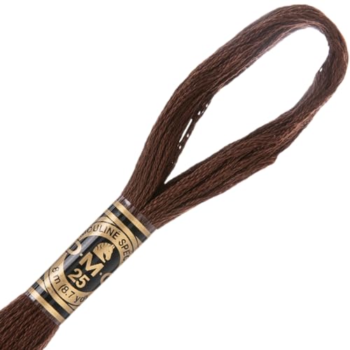 Image of Hobby Lobby DMC Cotton Embroidery Floss - 938 Ultra Dark Coffee Brown | Set of 12
