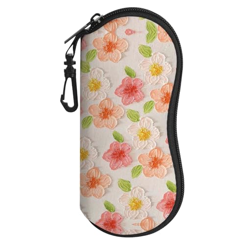 Image of Sunglasses Soft Case, Cute Ultra Light Portable Neoprene Zipper Eyeglass Glasses Case with Belt Clip for Men Women