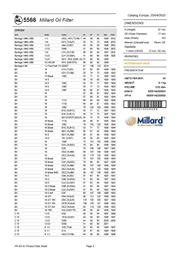Sparco Car Oil Filter Millard ML5566 87x78 mm M20x15 Spin On Global Quality - Image 9