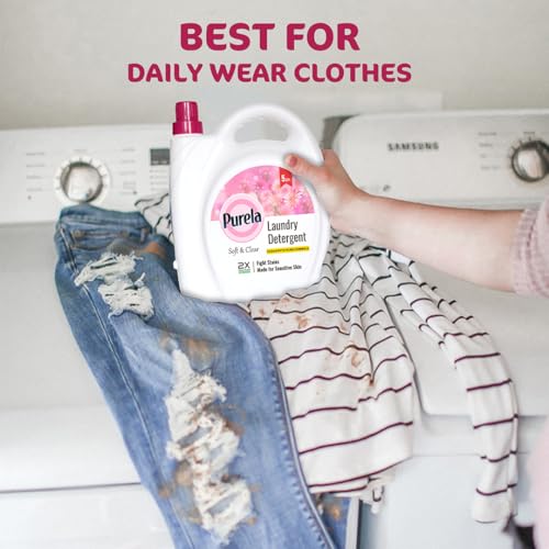 Image of Purela Liquid Detergent 5L | Rose Scent | Hard Water | All Machines | 100+ washes at 50ml. Rose Scent freshness 8 hours. Consistent thickness every use. Colour-safe. & laundry service bulk.