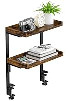 THYGIFTREE Anklemmbares, hochwertiges 40 cm Industrierohr-Tischregal mit 2 Ebenen, robuster Schreibtisch-Erweiterungs-Organizer, modernes Schreibtisch-Ausstellungsregal